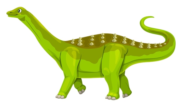 Magyarosaurus dinosaurus stripfiguur Prehistorische hagedis Jurassic tijdperk dinosaurus of paleontologie Magyarosaurus reptiel komische vector personage Uitgestorven dier vrolijk mascotte of schattig karakter