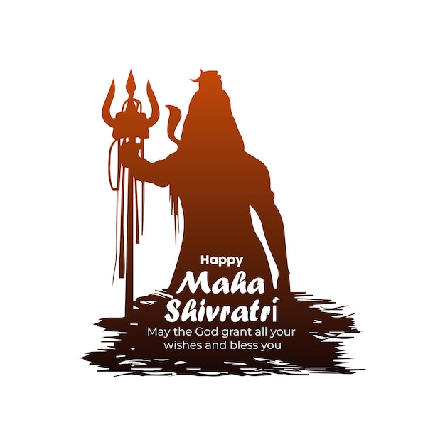 Maha shivratri-achtergrond met lord shiva-silhouet