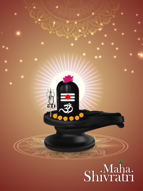 Vector maha shivratri, creative shivling , indian festival celebration