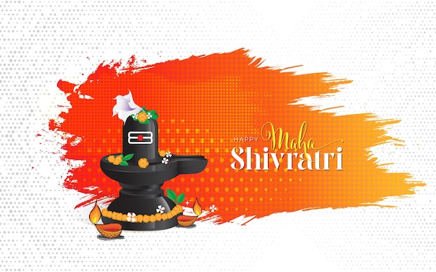 Vettore disegno del modello di sfondo di saluto del festival di maha shivratri