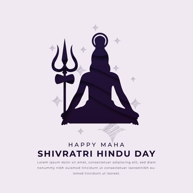 Vector maha shivratri hindoe dag papier gesneden stijl vector design illustratie voor achtergrond poster banner