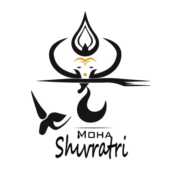 Maha shivratri hindu festival vector illustration design