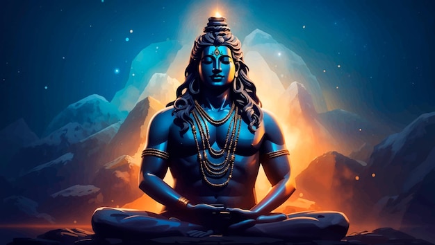 Maha Shivratri Illustratie van Lord Shiva Om Namah Shivaya