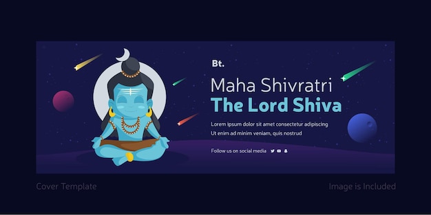 Vector maha shivratri the lord shiva cover page design