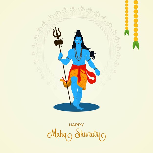 Vector maha shivratri poster vector of lord shiva for happy maha shivratri hindu maha shivratri festiva