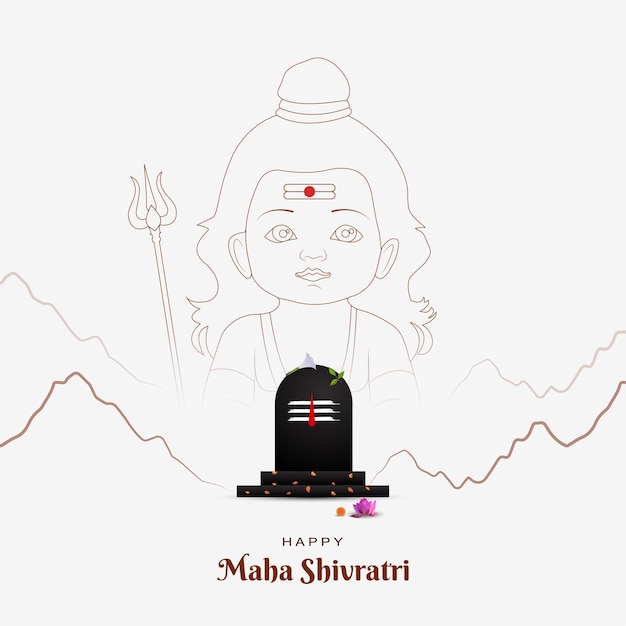 Vector maha shivratri poster vector of lord shiva for happy maha shivratri hindu maha shivratri festiva