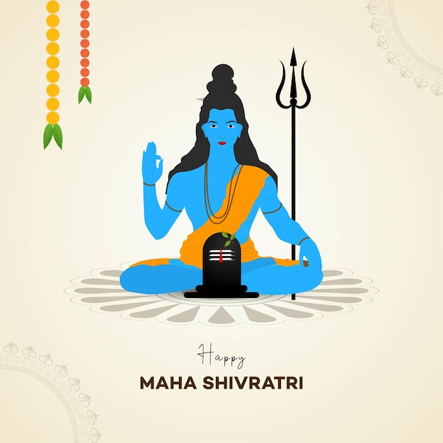 Vector maha shivratri poster vector of lord shiva for happy maha shivratri hindu maha shivratri festiva