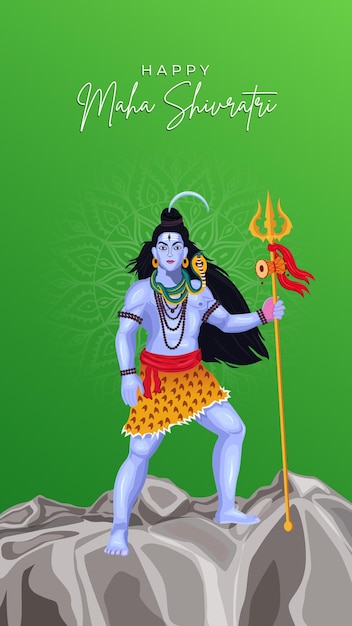 Vector maha shivratri social media post shivratri