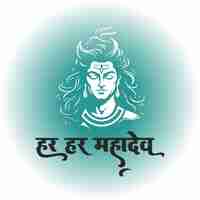 Vector mahadev shambhu god face drawing with style fonts