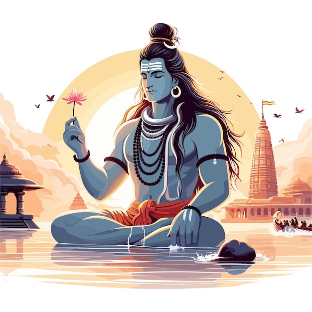 Vector mahadev vector illustration