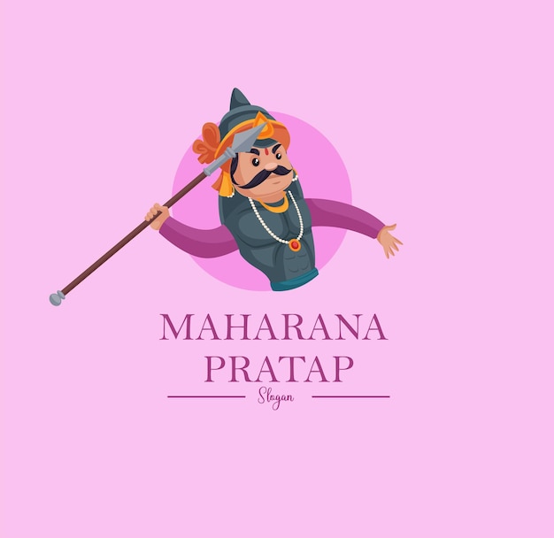 Maharana pratap vector mascotte logo sjabloon