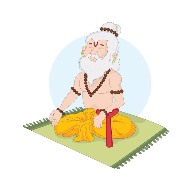 Maharshi Indian saint vector illustration