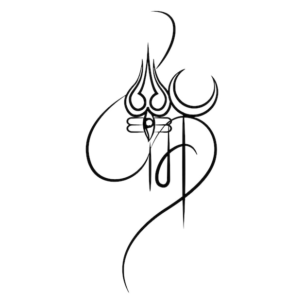 mahashivaratri lord shiva icon tattoo design vector