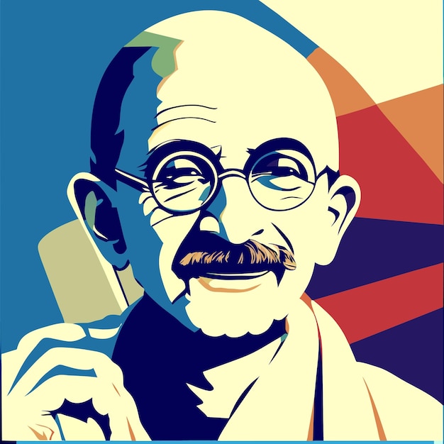 Vettore stile piatto mahatma gandhi