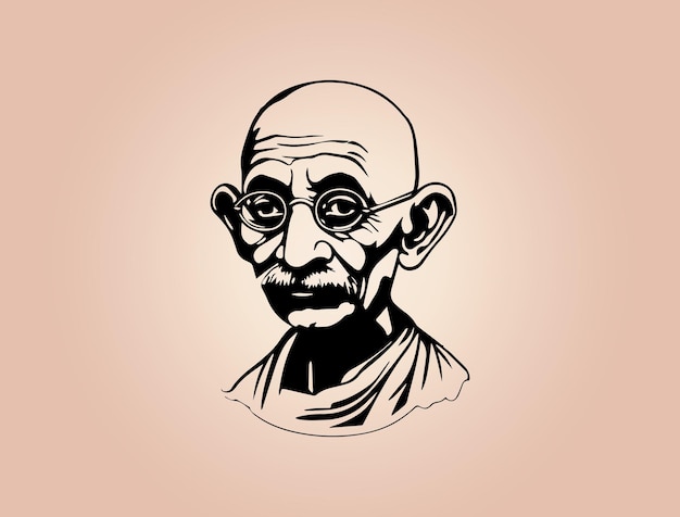Vector mahatma gandhi portrait
