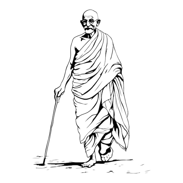 Illustrazione vettoriale del mahatma gandhi felice gandhi jayanti