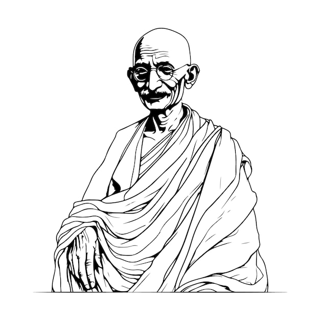 Illustrazione vettoriale del mahatma gandhi felice gandhi jayanti