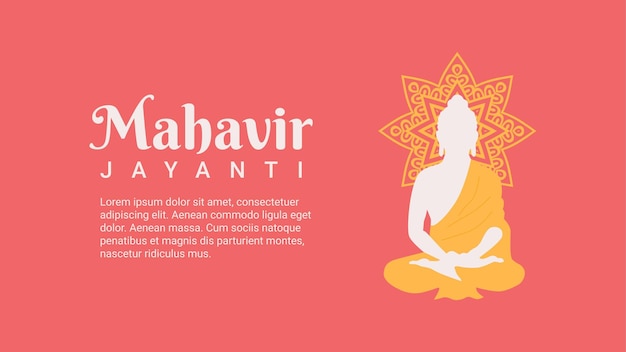 Mahavir jayanti achtergrond sjabloon plat ontwerp