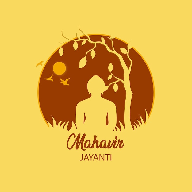 Mahavir jayanti concept banner la nascita di mahavir