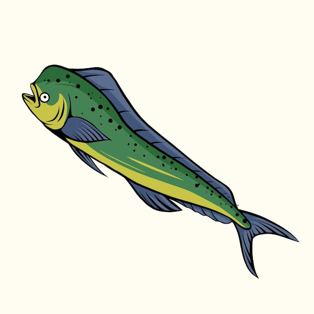 Mahi mahi logo di pesca un unico nuovo amplificatore vettore moderno di questo pesce ottimo per un tu pesca activi