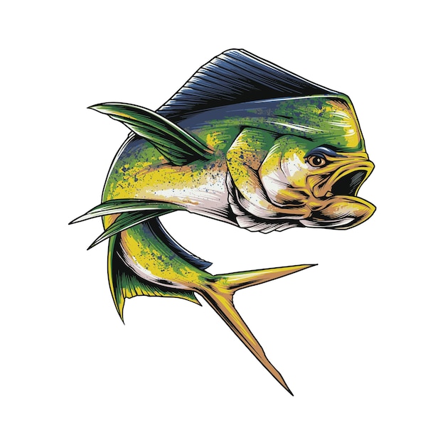 Vector mahimahi fish