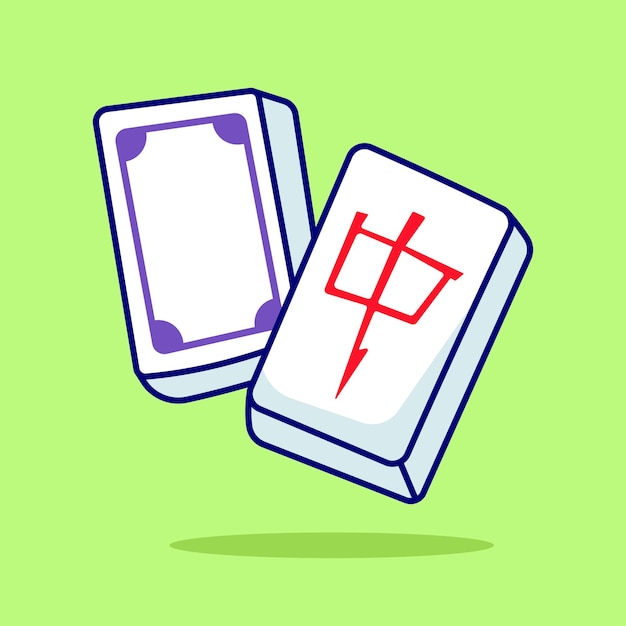 Vector mahjong card chinese gambling illustration vector flat icon