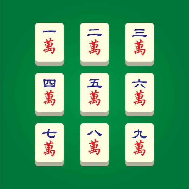 Vettore illustratore di vettore di icone mahjong