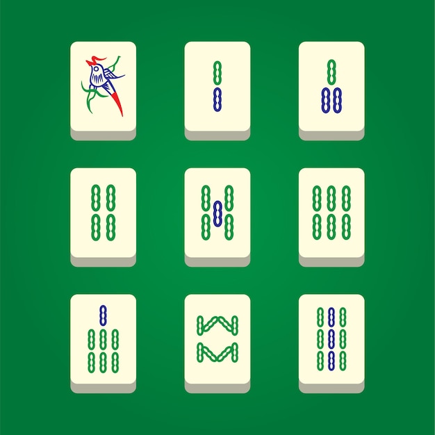 Vector mahjong icon vector illustrator