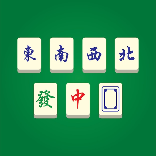 Vector mahjong icon vector illustrator