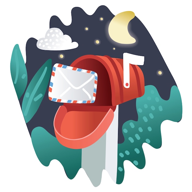 Mail box illustration in the flat style