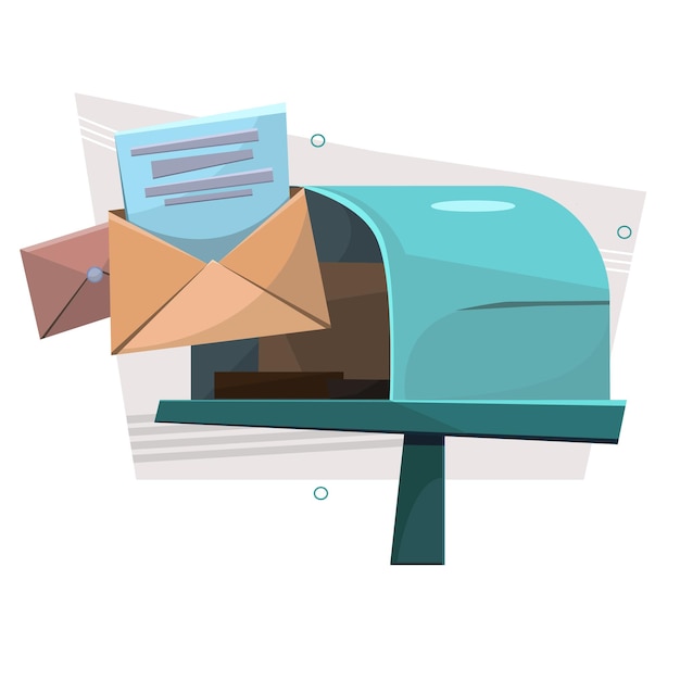 Mail box vector illustration in the flat style. Email subscribe, online newsletter vector template