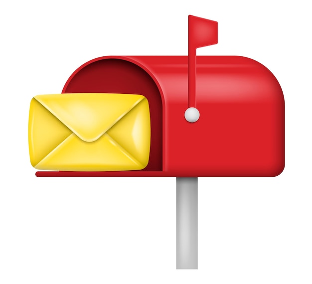 Почтовый ящик со значком письма почтовый ящик конверт переписка почтовая почта векторная иллюстрация