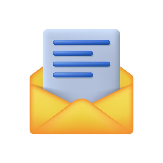 Mail brief notificatie e-mail abonnement voor communicatie bericht