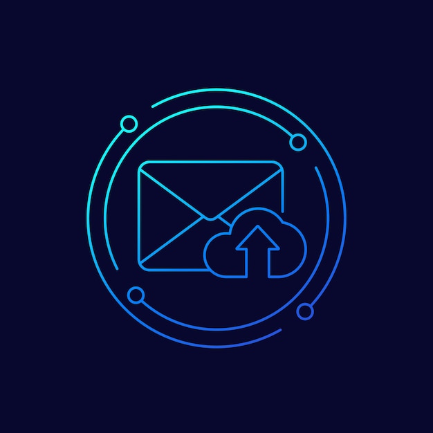 Mail to cloud icon linear design