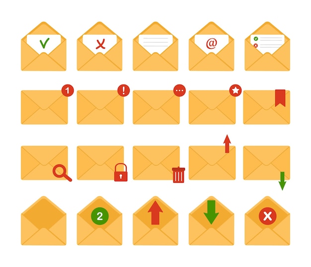 Mail envelop icoon Sms-berichten ontvangen, notificaties uitnodigingen