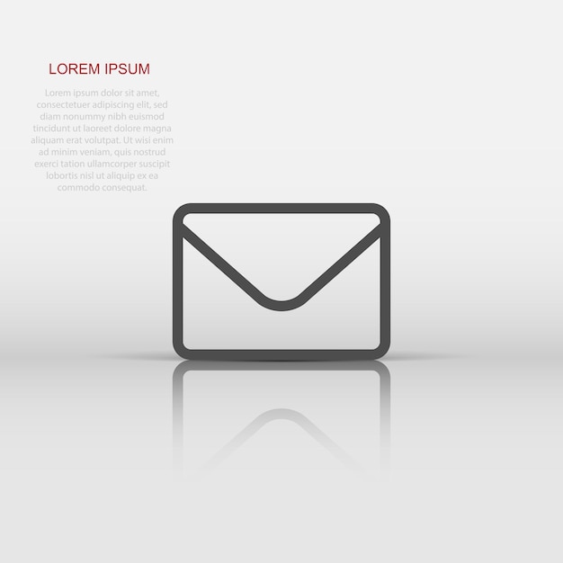 Mail envelop pictogram in platte stijl Ontvang e-mail brief spam vectorillustratie op witte geïsoleerde achtergrond Mail communicatie bedrijfsconcept