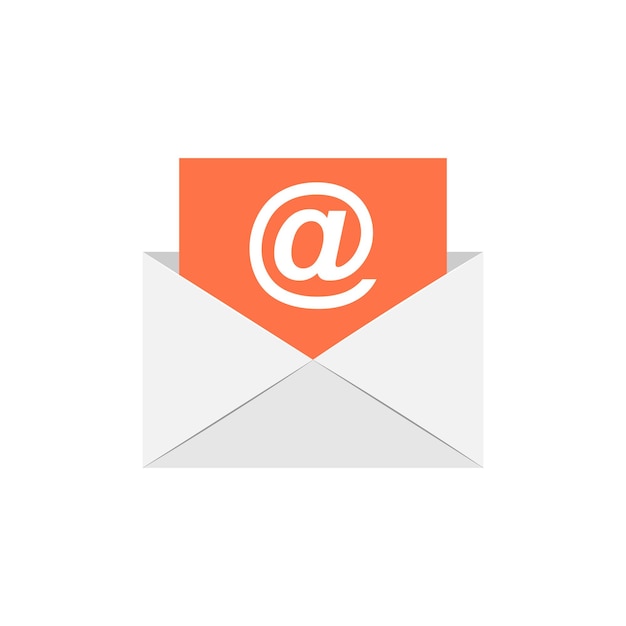 Mail envelop pictogram in vlakke stijl e-mail bericht vectorillustratie op witte geïsoleerde achtergrond mailbox e-mail bedrijfsconcept