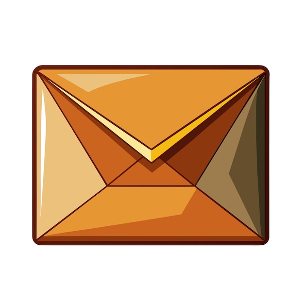 Mail envelope cartoon style on white background