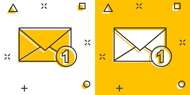 Mail envelope icon in comic style email message vector cartoon illustration pictogram mailbox email business concept splash effect