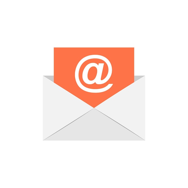 Vector mail envelope icon in flat style email message vector illustration on white isolated background mailbox email business concept