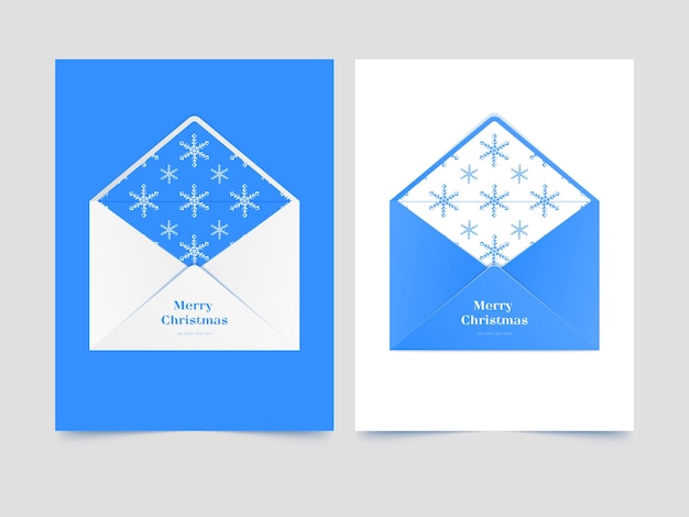 Vector mail envelope with snowflakes