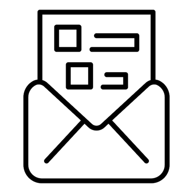 Mail exam icon outline vector Online test Computer school