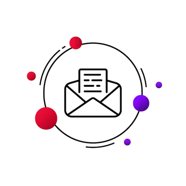 Mail icon Creating and sending a letter Letter change Letter rejection The concept of communication at a distance Email address one line style