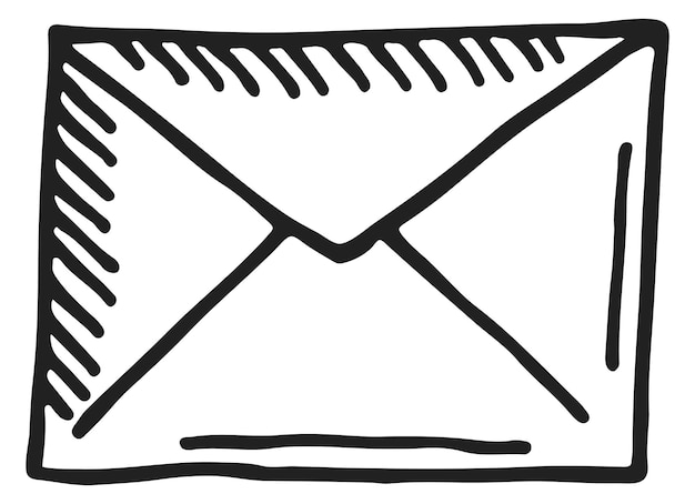 Mail icon Envelope doodle Post letter sign