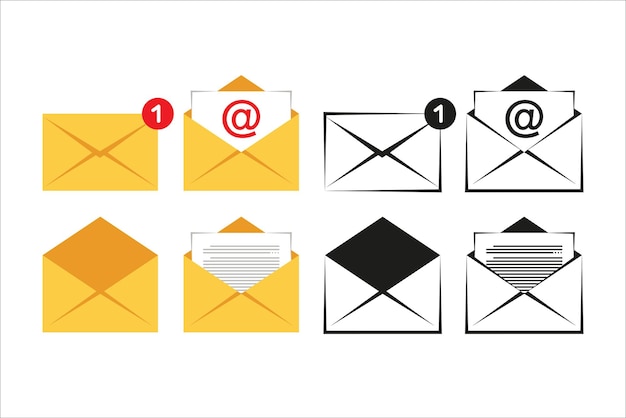 Mail icon set email icon mail envelope icon mail or email on isolated background vector illustration