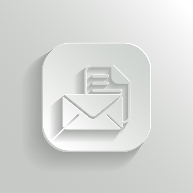 Mail icon vector white app button