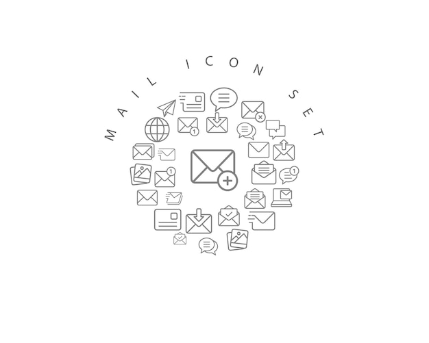 Mail icons set design