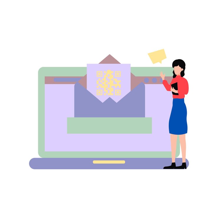 Вектор почта защищена qr-кодом