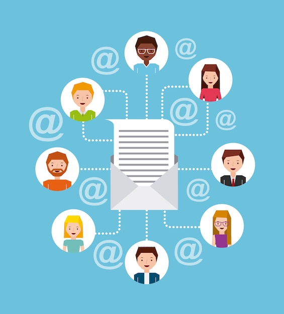 Vettore progettazione di mail marketing