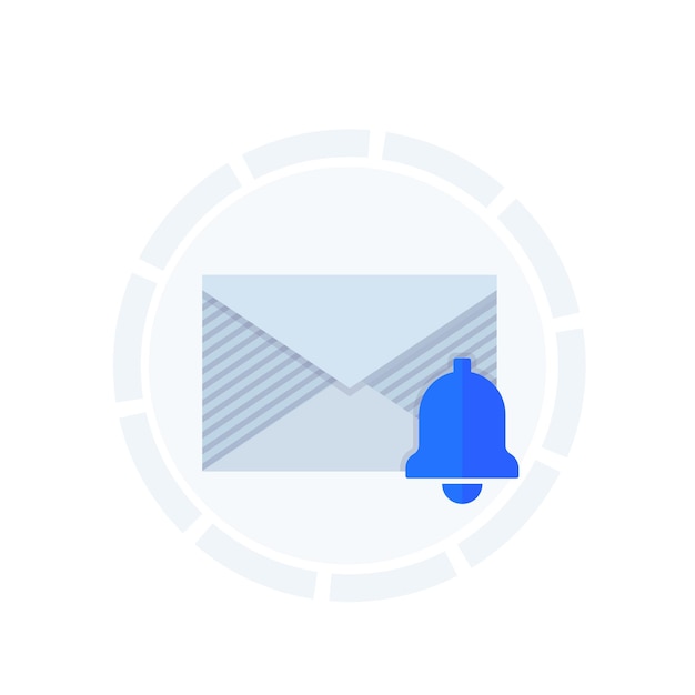 Vector mail notification icon flat vector